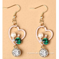 MYLOVE Green crystal earring love heart earring MLVE17